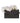 Jardinière rectangulaire noir en forme de stéréo vu devant avec fleurs